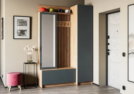 Шкаф-пенал Стоуби ШК-501, Графит 