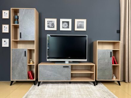 Гостиная Oskar Trio Дуб сонома/Каспий Темный 