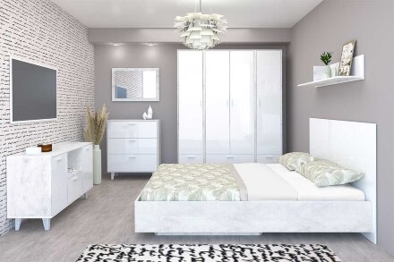 Модульная спальня ЭГО, бетон 3 